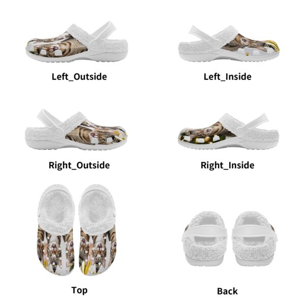 Adults White Warm House Clog Winter Fur Lined Garden Slippers - Image 5