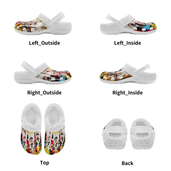 Adults White Warm House Clog Winter Fur Lined Garden Slippers - Image 6