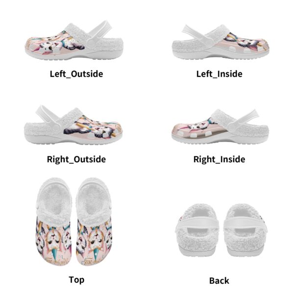 Adults White Warm House Clog Winter Fur Lined Garden Slippers - Image 6