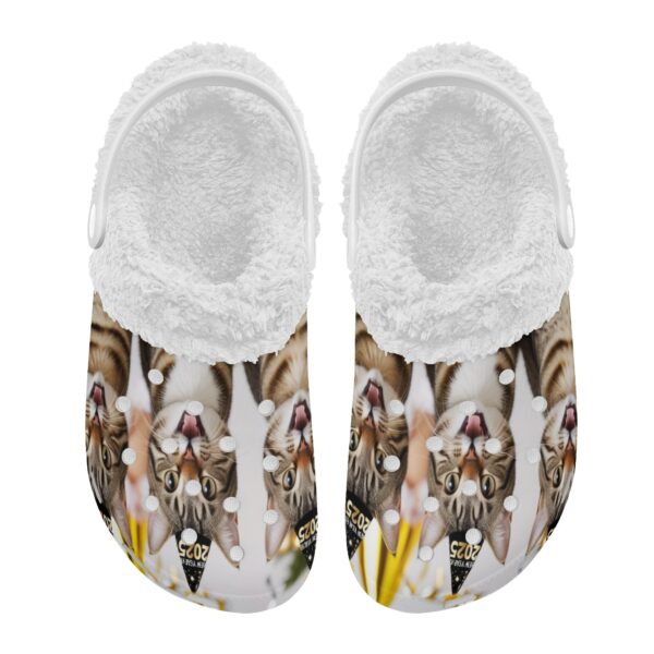 Adults White Warm House Clog Winter Fur Lined Garden Slippers - Image 2