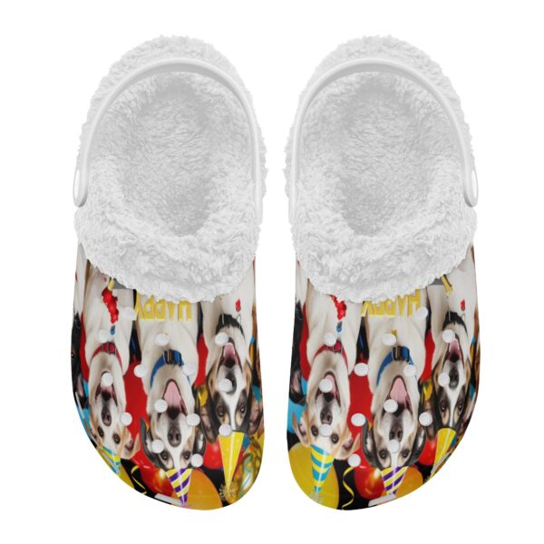 Adults White Warm House Clog Winter Fur Lined Garden Slippers - Image 2