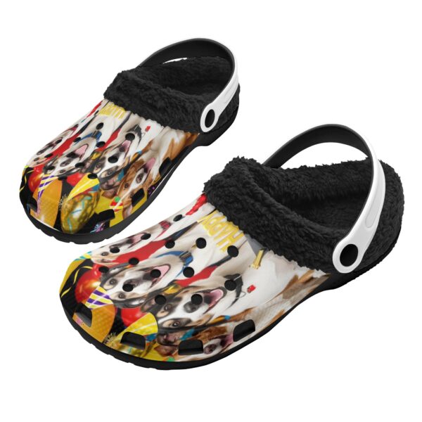 Adults Black Warm House Clog Winter Fur Lined Garden Slippers - Image 2