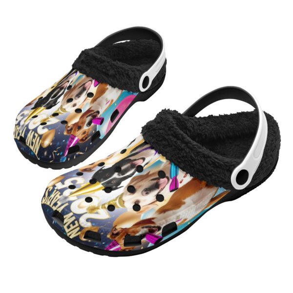 Adults Black Warm House Clog Winter Fur Lined Garden Slippers - Image 2