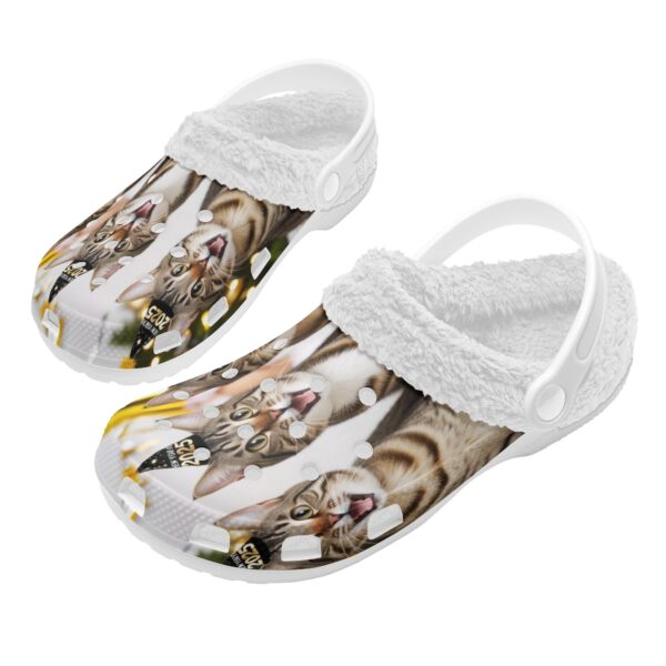 Adults White Warm House Clog Winter Fur Lined Garden Slippers - Image 3