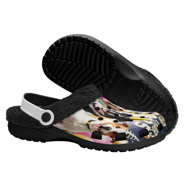 Adults Black Warm House Clog Winter Fur Lined Garden Slippers - Image 3