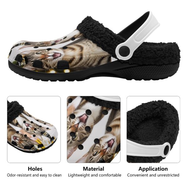 Adults Black Warm House Clog Winter Fur Lined Garden Slippers - Image 3