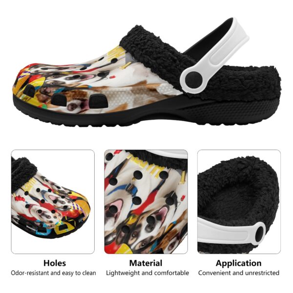 Adults Black Warm House Clog Winter Fur Lined Garden Slippers - Image 3