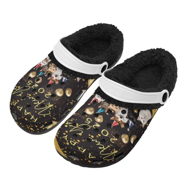 Adults Black Warm House Clog Winter Fur Lined Garden Slippers