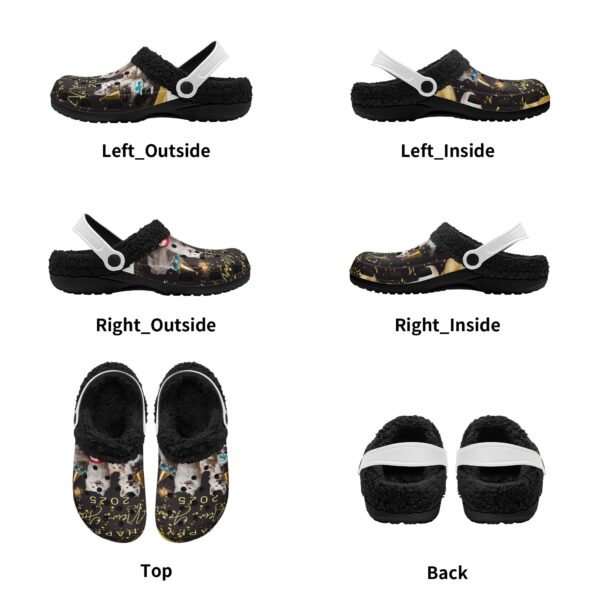 Adults Black Warm House Clog Winter Fur Lined Garden Slippers - Image 5