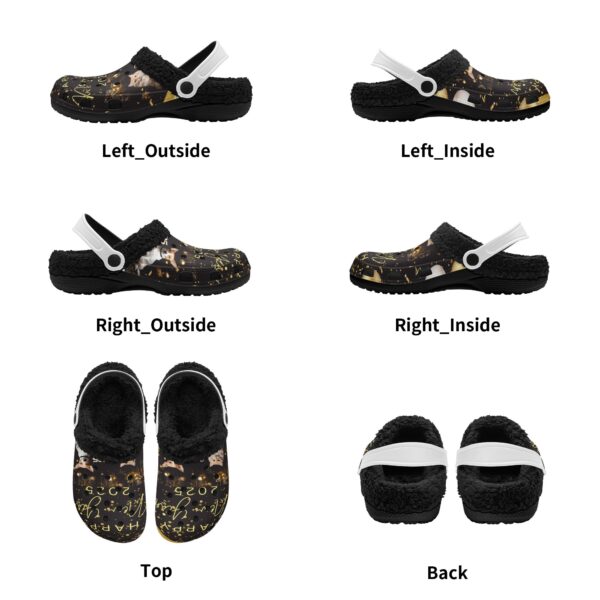 Adults Black Warm House Clog Winter Fur Lined Garden Slippers - Image 4