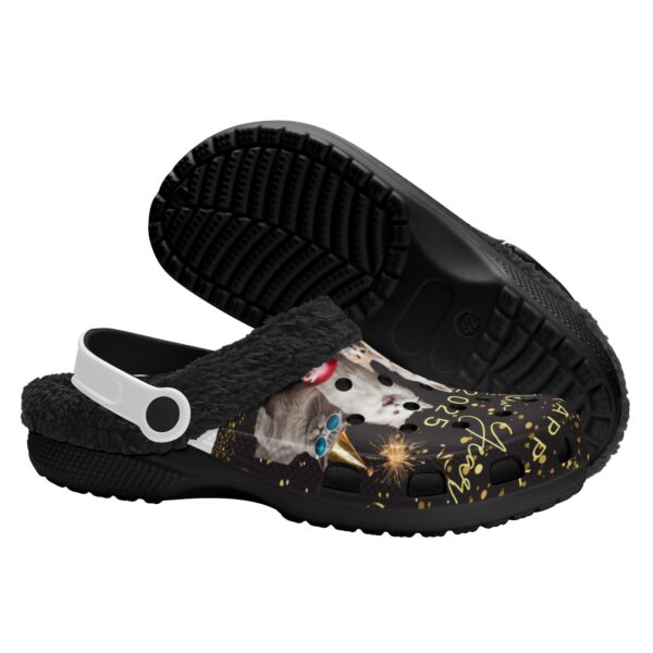 Adults Black Warm House Clog Winter Fur Lined Garden Slippers - Image 3