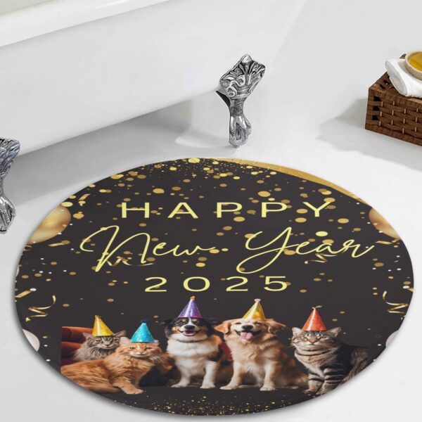 Custom Round Fannel Door Mat Housewarming Gift 2 Sizes for Bedroom