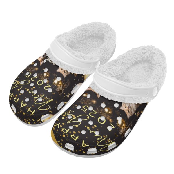 Adults White Warm House Clog Winter Fur Lined Garden Slippers