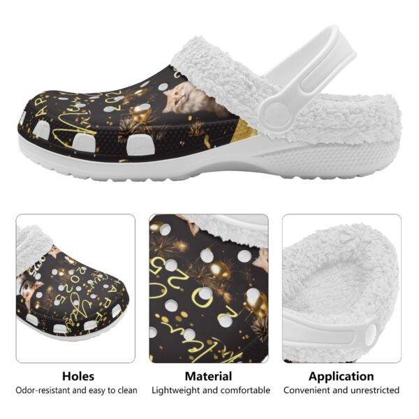 Adults White Warm House Clog Winter Fur Lined Garden Slippers - Image 4