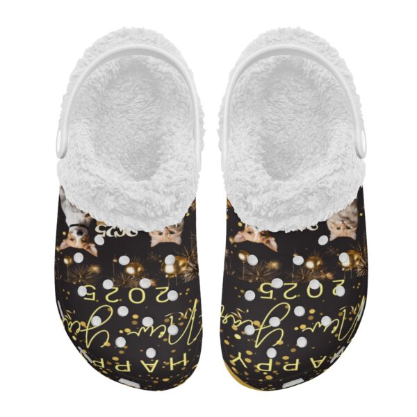 Adults White Warm House Clog Winter Fur Lined Garden Slippers - Image 2