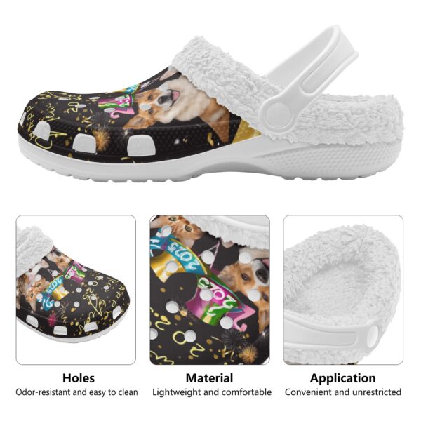 Adults White Warm House Clog Winter Fur Lined Garden Slippers - Image 5