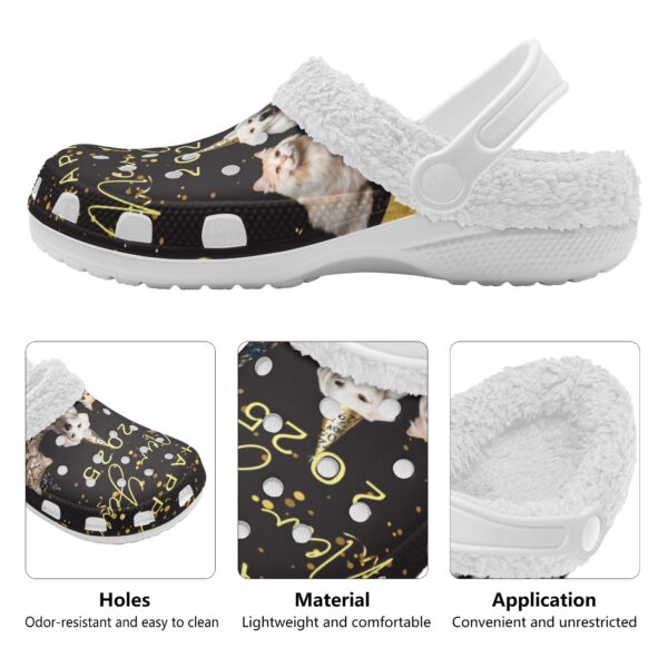 Adults White Warm House Clog Winter Fur Lined Garden Slippers - Image 5