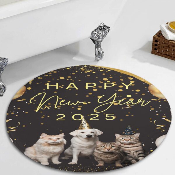 Custom Round Fannel Door Mat Housewarming Gift 2 Sizes for Bedroom