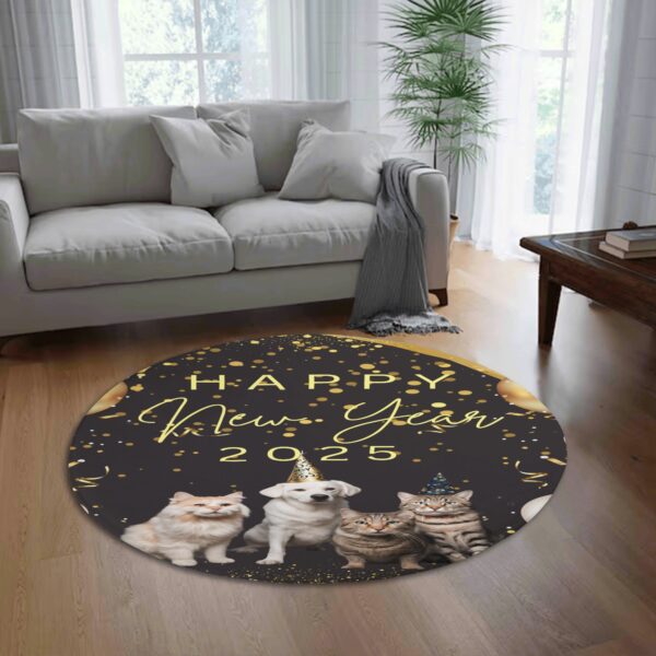 Custom Round Fannel Door Mat Housewarming Gift 2 Sizes for Bedroom - Image 2