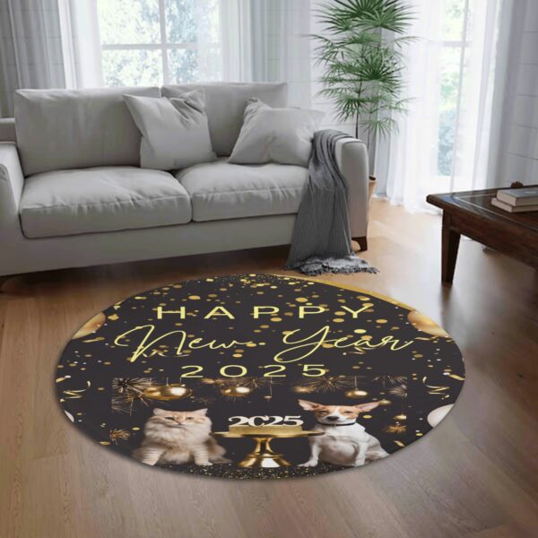 Custom Round Fannel Door Mat Housewarming Gift 2 Sizes for Bedroom