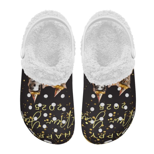 Adults White Warm House Clog Winter Fur Lined Garden Slippers - Image 2