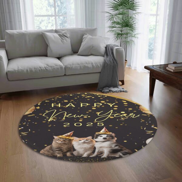 Custom Round Fannel Door Mat Housewarming Gift 2 Sizes for Bedroom