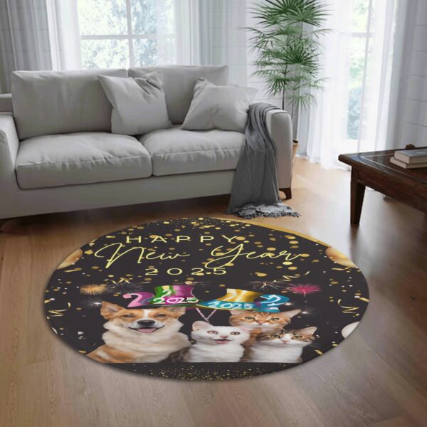 Custom Round Fannel Door Mat Housewarming Gift 2 Sizes for Bedroom