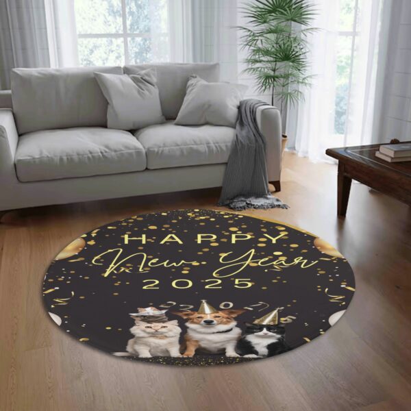 Custom Round Fannel Door Mat Housewarming Gift 2 Sizes for Bedroom