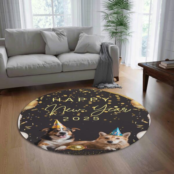 Custom Round Fannel Door Mat Housewarming Gift 2 Sizes for Bedroom