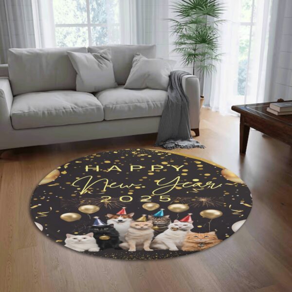 Custom Round Fannel Door Mat Housewarming Gift 2 Sizes for Bedroom