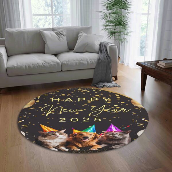 Custom Round Fannel Door Mat Housewarming Gift 2 Sizes for Bedroom