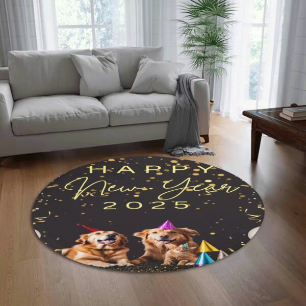 Custom Round Fannel Door Mat Housewarming Gift 2 Sizes for Bedroom