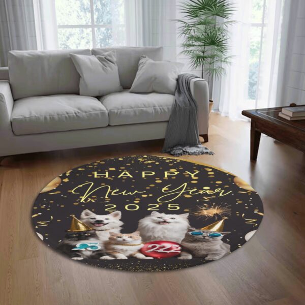 Custom Round Fannel Door Mat Housewarming Gift 2 Sizes for Bedroom