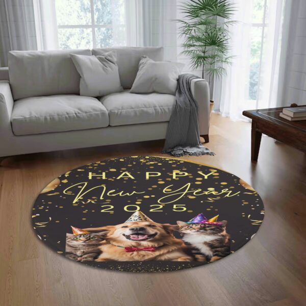 Custom Round Fannel Door Mat Housewarming Gift 2 Sizes for Bedroom