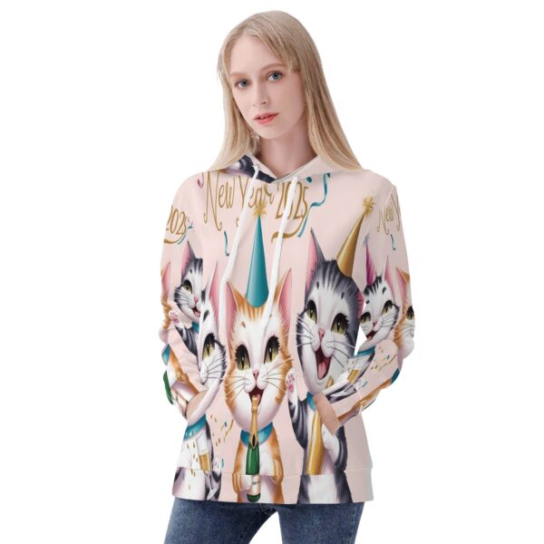 Women's All Over Print Warm Velvets Pair Of Hoodie - Image 3