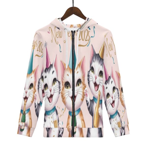 Women's All Over Print Classic Zip Up Hoodie Warm Jacket - Image 6