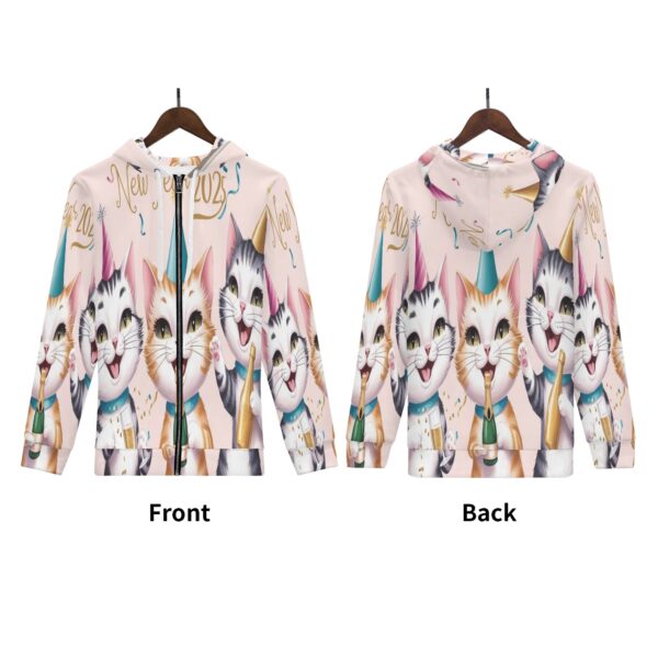 Women's All Over Print Classic Zip Up Hoodie Warm Jacket - Image 8