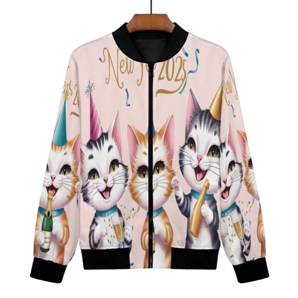 Women's Zip Up Print Bomber Jacket