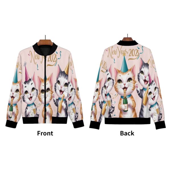 Women's Zip Up Print Bomber Jacket - Image 6