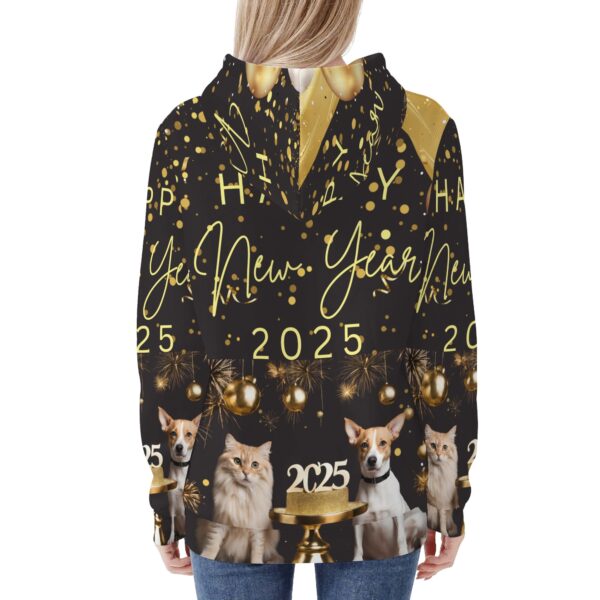 Women's All Over Print Warm Velvets Pair Of Hoodie - Image 2