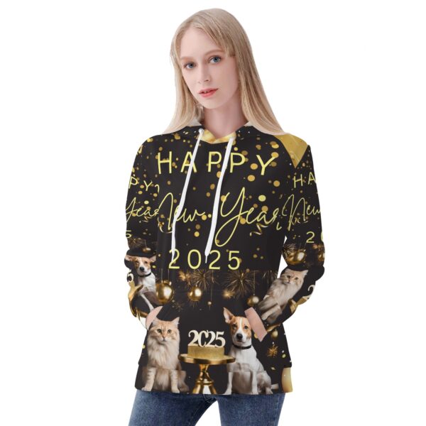 Women's All Over Print Warm Velvets Pair Of Hoodie - Image 3