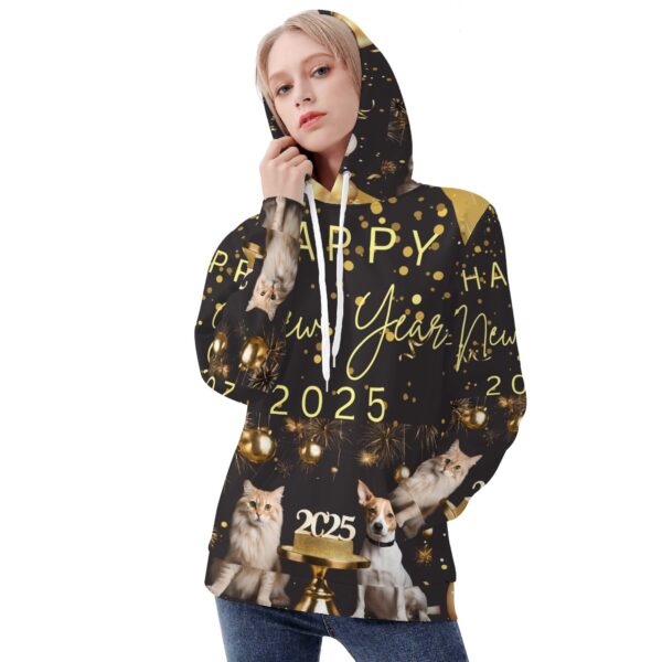 Women's All Over Print Warm Velvets Pair Of Hoodie - Image 5