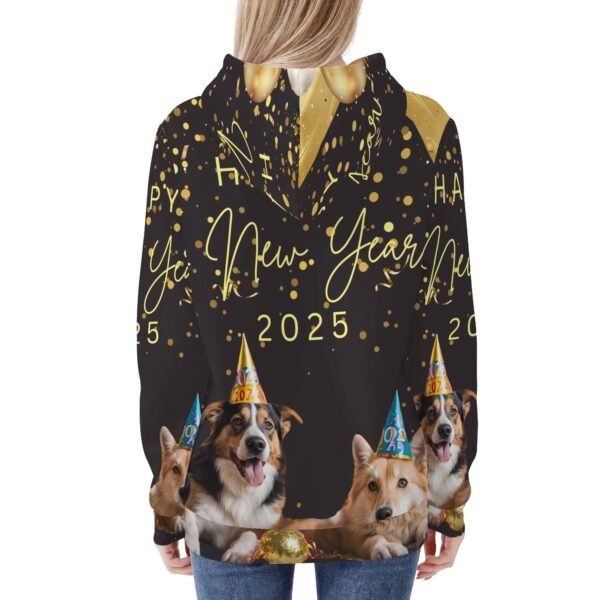 Women's All Over Print Warm Velvets Pair Of Hoodie - Image 2