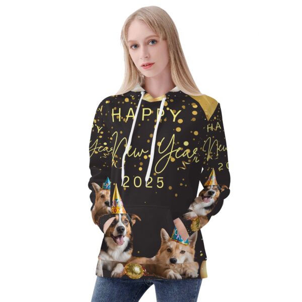 Women's All Over Print Warm Velvets Pair Of Hoodie - Image 3