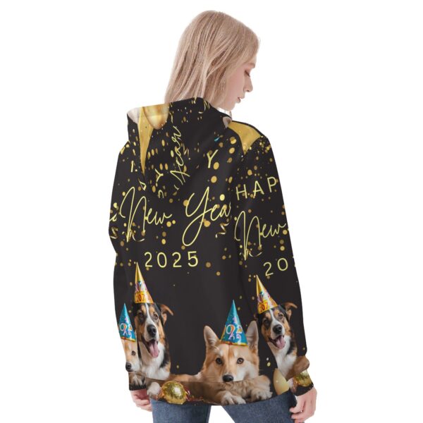 Women's All Over Print Warm Velvets Pair Of Hoodie - Image 4