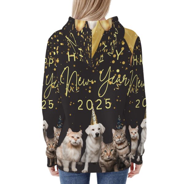 Women's All Over Print Warm Velvets Pair Of Hoodie - Image 2