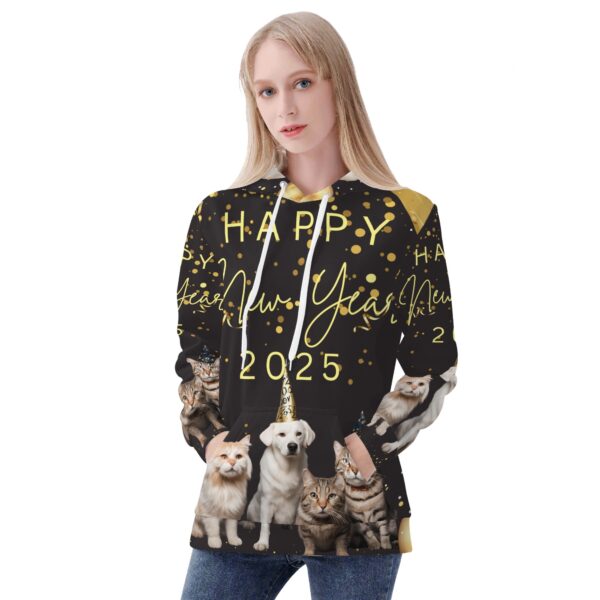 Women's All Over Print Warm Velvets Pair Of Hoodie - Image 3