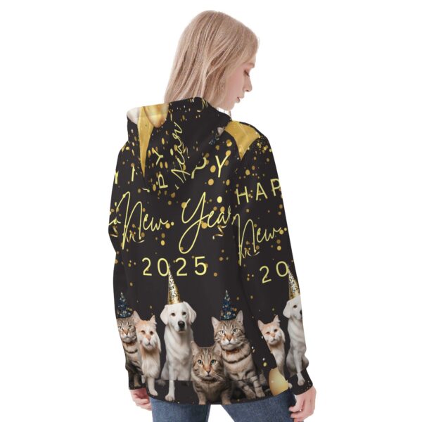 Women's All Over Print Warm Velvets Pair Of Hoodie - Image 4