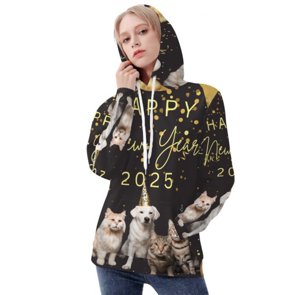 Women's All Over Print Warm Velvets Pair Of Hoodie - Image 5