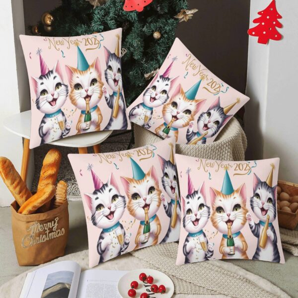 Personalized Set of 4 Pillow Cases Cushion Covers 5 Square Sizes - Image 2